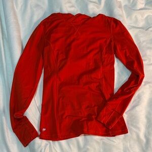 Fabletics Women's Red Long Sleeve Sports Top XXS